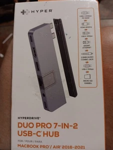 HyperDrive DUO 7-in-2 USB-C Hub Adapter for MacBook Pro Air HDMI Micro SD USB A - Picture 1 of 3