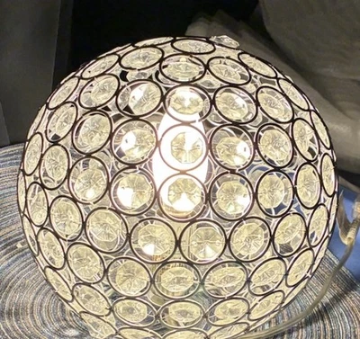 Elegant Crystal Ball GLOBE Circle Accent Lamp/Light Chrome Plate Finish - Image 1 of 4