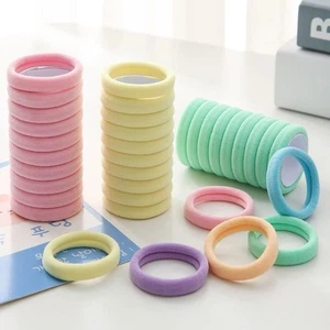 Pastell gerollte Haargummis, Pferdeschwanzhalter, 12 Stück keine Beschädigungen für dickes lockiges Haar - Bild 1 von 6