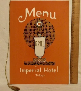 SELTENE 1962 VINTAGE RESTAURANT MENÜ von IMPERIAL HOTEL GRILL in TOKIO, JAPAN - Bild 1 von 7