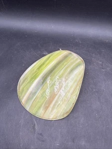 Panel de repuesto de pantalla de lámpara de vidrio curvado teñido de escoria verde vintage - Imagen 1 de 8