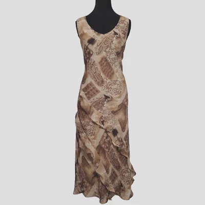 Vtg 90s Patchwork Animal Print Dress XL Fairy Grunge Boho Y2K Paisley Floral - Image 1 of 4