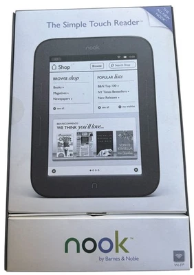 Barnes & Noble Nook Simple Touch Reader 2GB, Wi-Fi, 6in Black - Image 1 of 3