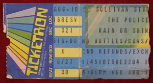 The Police - Vintage 1983 Synchronicity Tour Ticket Stub - Sullivan - Aug 10 - Picture 1 of 2
