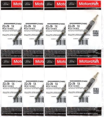 Set of 8 Ford Motorcraft ZD-29 Glow Plugs MC3Z-12A342-E For 1988-1994 7.3L IDI - Image 1 of 4
