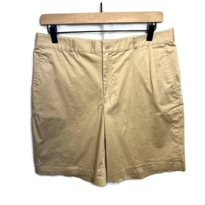 Bermudas Ralph Lauren Golf frente plano pantalones cortos polo pony logotipo tostado para mujer talla 10 Foto 1 de 4