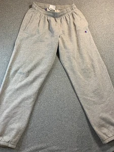 Champion Sweatpants Men's Large Gray Fleece Lined Drawstring Waist Tapered Leg - Picture 1 of 15