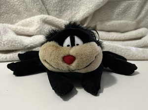 Fiesta schwarze pelzige Spinne mit gemeinen Augen rote Nase 8 Zoll Stofftier Plüsch Tarantel - Bild 1 von 11