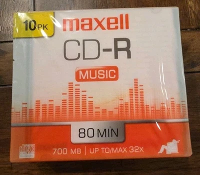 Maxell CD-R Music Recordable Blank Discs 10-Pack 80 Minutes 700mb - Image 1 of 3