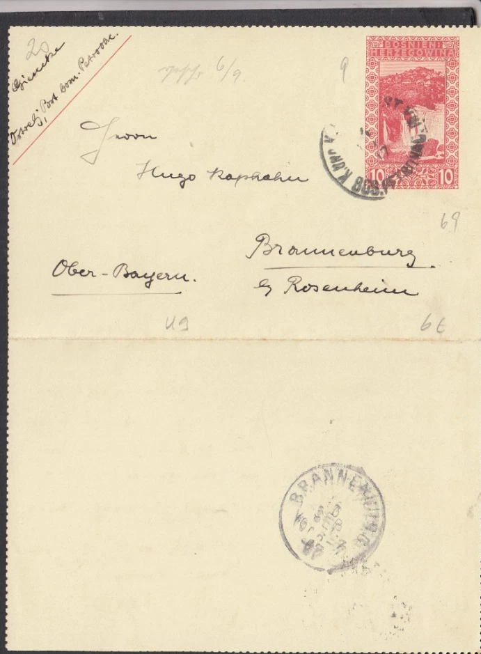 Carta completa XD469/B&H 9 oo -- Brannenburg - Imagen 1 de 1