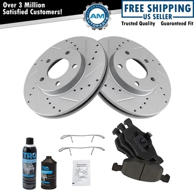 Комплект передних керамических колодок с покрытием тормозного ротора с химикатами для Ford - Изображение 1 из 4