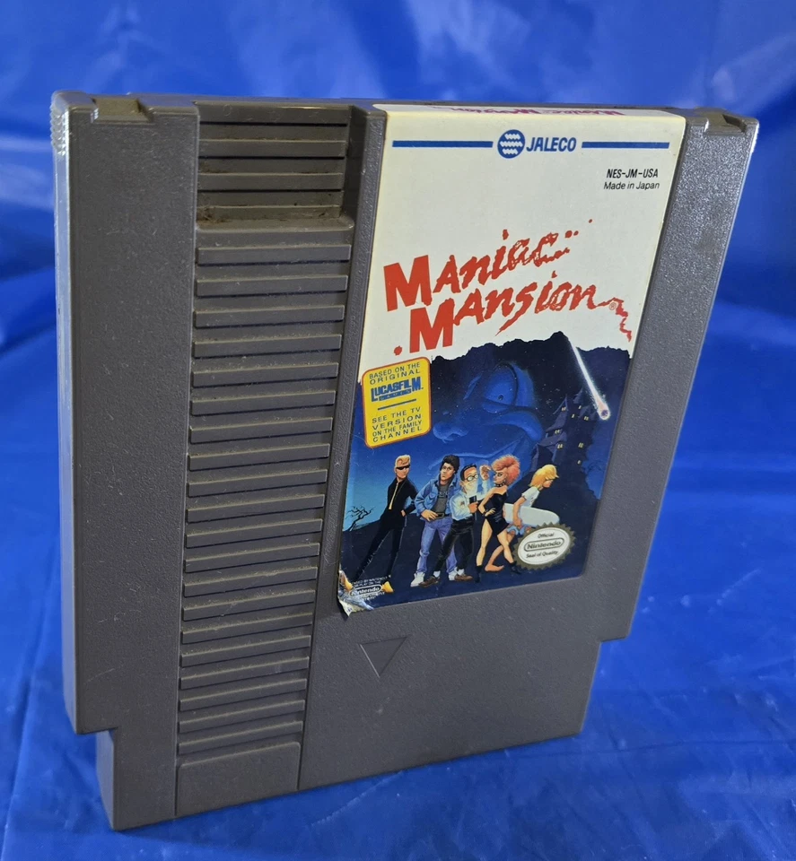 NINTENDO NES MANIAC MANSION AUTHENTIC 1985 CARTRIDGE ONLY GOLD BACK LABEL GREAT - Image 1 of 3