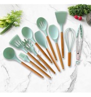 Kitchen Utensil Set Silicone Cooking Utensils Bamboo Kitchen Utensil Set 860091002556 Ebay