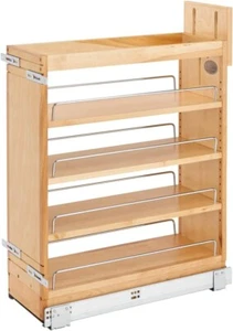 Rev-A-Shelf 448-BCSC-8C 8 Inch Base Pullout Soft Close Cabinet Storage Organizer