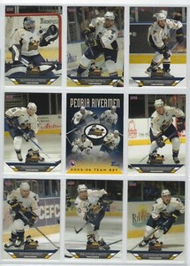 2005-06 Peoria Rivermen (AHL) complete 25 card team set 