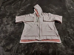 Columbia Sudadera con Capucha Cremallera Chaqueta Para Mujer’s S PEQUEÑA Beige Tostado Rayas - Imagen 1 de 9