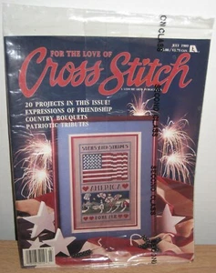 For The Love Of Cross Stitch 20 Projects Estrellas y Rayas Julio 1989 Nuevo en Paquete ¡Raro! - Imagen 1 de 9