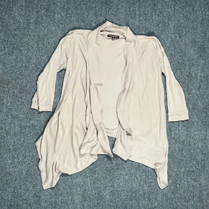 Adrienne Vittadini Cardigan Open Front Ivory Womens Small Long Sleeve - Picture 1 of 6