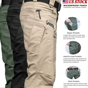 US Men Tactical Cargo Pants Soldier Straight-fit Work Combat Trousers Outdoor - Picture 1 of 29