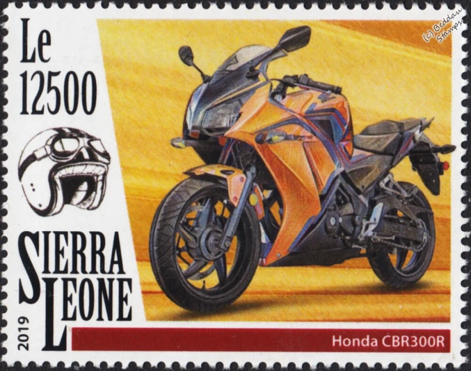 HONDA CBR300R Sports Motorcycle Motorbike Stamp (2019 Sierra Leone) - Image 1 of 1