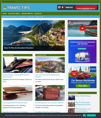 Travel Tips Website Business For Sale: Ready-to-Launch with Free Installation - Image 1 of 3