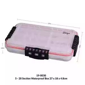 Caja de aparejos de pesca impermeables Zwim con divisores, lucio de carpa pesca con mosca de mar - Imagen 1 de 4