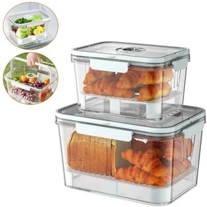 Bread Box Airtight for Kitchen 2 pcs Bread Holder with Lid Storage Container - Picture 1 of 9