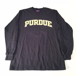 NWOT Champion NCAA Purdue Boilermakers Long Sleeve Tshirt Mens Medium Black - Picture 1 of 7