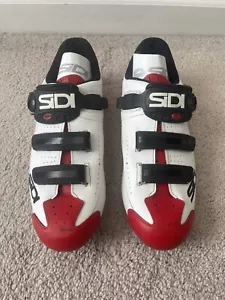 Sidi Alba 2 Herren Rennradschuhe, weiß/schwarz/rot, M44 - Made in Italy - Bild 1 von 14