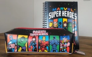 Marvel Comics Superheros Lined A5 Spiral Notebook And Pencil Case Set Brand New - Picture 1 of 8