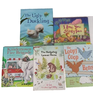 Lot of 5 Children's Books The Hedgehog Leaves Home I Love You Stinky Gace. - Picture 1 of 16
