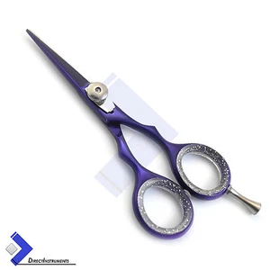 Purple Color Barber Moustache Hair Cutting Scissor 4.5'' Hair Dressing Shears CE - Picture 1 of 2