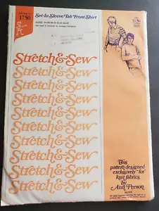 Stretch & Sew 1750 Set In Sleeve Tab Front Shirt Short Long Sleeve Stretch Knits - Picture 1 of 3