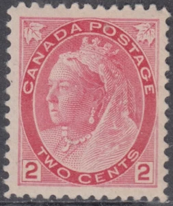 CANADA Sc#  77 (TYPE I) VLH QUEEN VICTORIA TWO CENTS  CARMINE - Picture 1 of 1