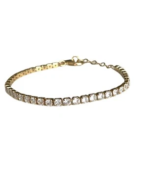 Pulsera Tenis, Color Dorado Chapado en Oro Pulsera Tenis, Circonita Cúbica  Foto 1 de 4