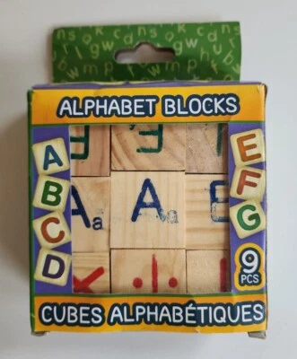Nine Piece Alphabet Blocks New Six Different Colors Learning Tool - Image 1 of 2