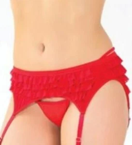 Conjunto Liguero La Petite by Coquette Rojo con Volantes Talla Única XL Estilo 1014 - Imagen 1 de 1