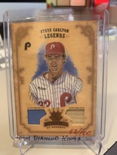 2004 Diamond Kings STEVE CARLTON Dual Relic-Jersey/Bat/100