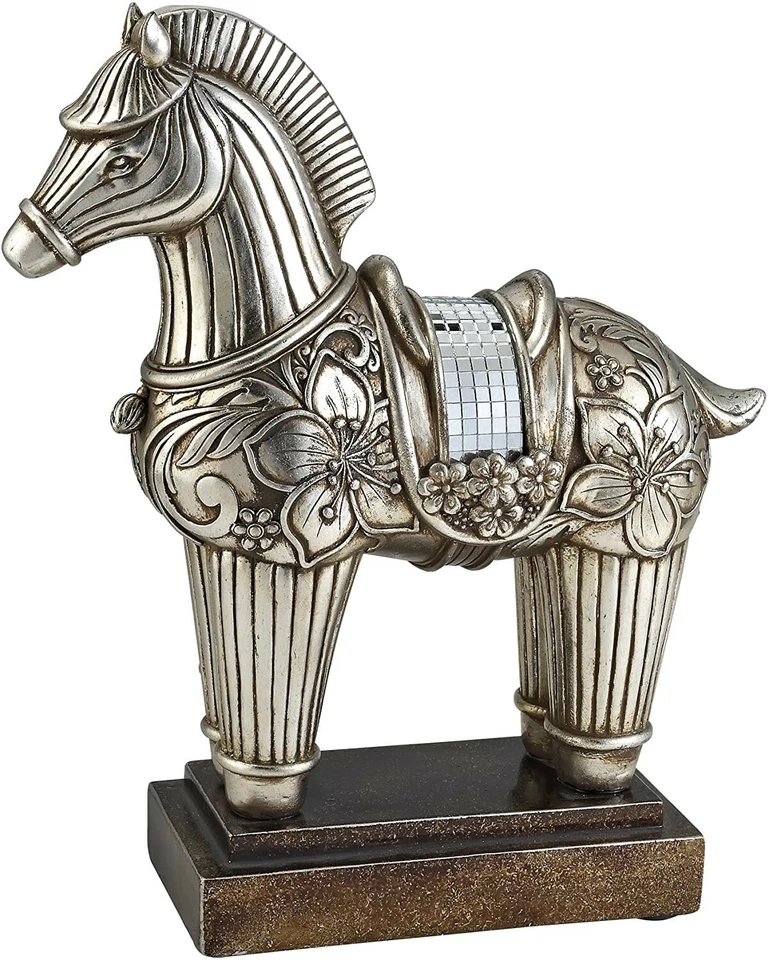 ESTATUA DECORATIVA CABALLO PLATA  Foto 1 de 1