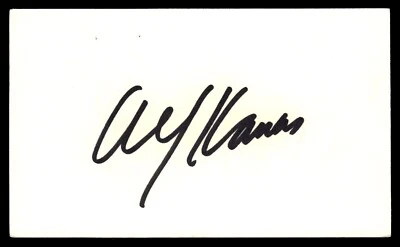 Tarjeta de índice firmada por Alex Karras de fútbol americano 3 x 5 sin certificado de autenticidad Foto 1 de 2