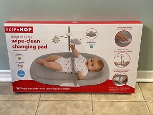 NEW Skip Hop Wipe-Clean Changing Pad Grey Nursery Style Mobile Baby Diaper