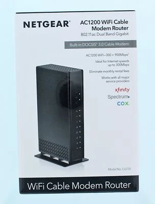 Netgear AC1200 WiFi Cable Modem Router (C6230) - Image 1 of 4