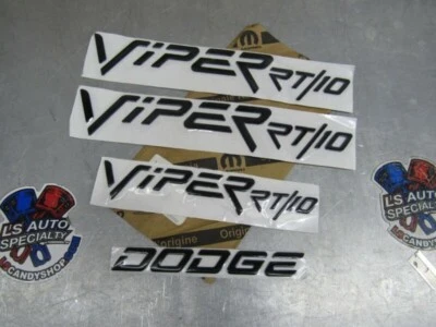 1992-2002 Dodge Viper RT/10 hood & bumper emblem set 4 pc ALL COLOR OE NEW RARE - Image 1 of 4