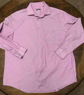 Van Heusen Men's XL Pink Flex-Collar Wrinkle Free Dress Shirt Preppy Casual - Image 1 of 4