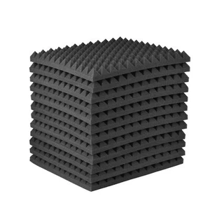 12 Pcs Sound Absorption Treatment Foam Wall Panels Wedge Tiles Isolation L2I1 - Picture 1 of 6