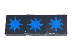 Qwirkle Replacement OEM 3 Blue Starburst Tiles Complete Set - Picture 1 of 5