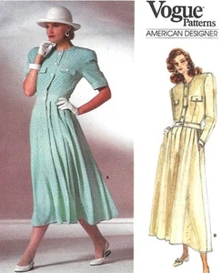Vogue Pattern 1889 Misses Dress Lined 8 Uncut FF 1987 Above Ankle - Picture 1 of 1
