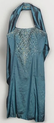 Vestido formal Flirt by Maggie Sottero verde azulado - talla 8-10 (espalda corsé) Foto 1 de 4