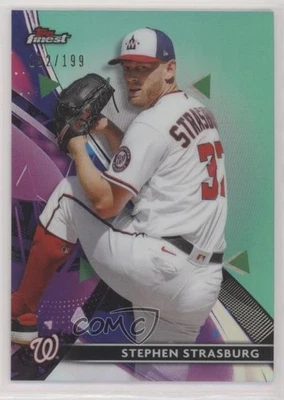2021 Topps Finest Aqua Refractor /199 Stephen Strasburg #51 - Image 1 of 2