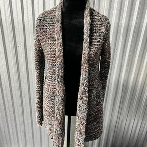 Anthropologie Moth Cardigan Women M Chunky Knit Multicolor Sweater Boho Cozy - Picture 1 of 14